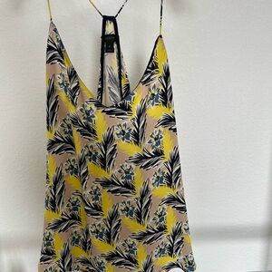 J. Crew 100% Silk Yellow Floral Top